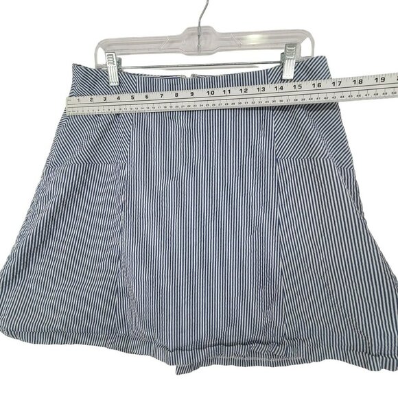 Ann Taylor Loft Women's Mini Skirt Blue Striped Size 12 - Picture 4 of 7